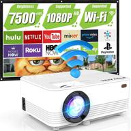 📽️ 7500 lumens outdoor wifi projector, full hd 1080p supported for outdoor movies - miracast smartphone, tv stick, laptop, tv, hdmi, av connectivity - portable projector logo