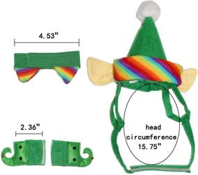 img 2 attached to IXIAOPET Cat Santa Christmas Elf Hat + Collar + 2Pcs Elf Foot Straps: Festive & Fun Pet Accessories for Christmas, St. Patrick's Day, Halloween & More!