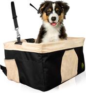 🚗 pet magasin hanging car booster seat: waterproof, steel frame & removable faux suede cover for convenient travel (black/beige) logo