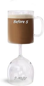 img 4 attached to ☕🍷 BigMouth Inc. Before & After 5 Coffee & Wine Glass: Reversible Cup for Dual Wine and Coffee Enjoyment