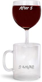 img 3 attached to ☕🍷 BigMouth Inc. Before & After 5 Coffee & Wine Glass: Reversible Cup for Dual Wine and Coffee Enjoyment