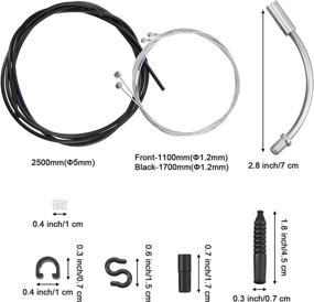 img 3 attached to Bicycle Brake Cable Housing Kit - Includes 1 Set of Bike Brake Line, 2 V Bike Brake Noodle Cable Guide Pipes, and 2 Plastic Hoses - Ideal for Road and Mountain Cycling (Black Brake Line)