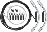 bicycle brake cable housing kit - includes 1 set of bike brake line, 2 v bike brake noodle cable guide pipes, and 2 plastic hoses - ideal for road and mountain cycling (black brake line) logo