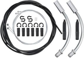 img 4 attached to Bicycle Brake Cable Housing Kit - Includes 1 Set of Bike Brake Line, 2 V Bike Brake Noodle Cable Guide Pipes, and 2 Plastic Hoses - Ideal for Road and Mountain Cycling (Black Brake Line)