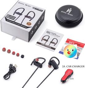 img 3 attached to 🎧 Waterproof Sport Headset - Joyful Heart JH900 Bluetooth Headphones Wireless Earbuds with Mic, Noise Cancelling, Slim Light Earphone for Workout, 8 Hr Battery (2018 New Model, Black)