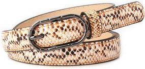 img 1 attached to Fashion Snakeskin Leather Ladies Buckle Women's Accessories for Belts