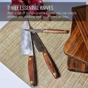 img 2 attached to 🔪 Virginia Boys Kitchens - 3-Piece Chef Knife Set - Handcrafted in the USA - German 420 High Carbon Stainless Steel - Chef, Utility, Paring Knives