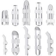 🔧 metal finger splint with soft foam inner band - 10 pieces finger support for adults and children, 3 sizes (white) логотип