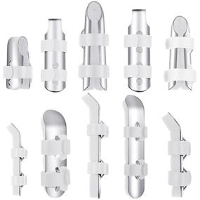 img 4 attached to 🔧 Metal Finger Splint with Soft Foam Inner Band - 10 Pieces Finger Support for Adults and Children, 3 Sizes (White)