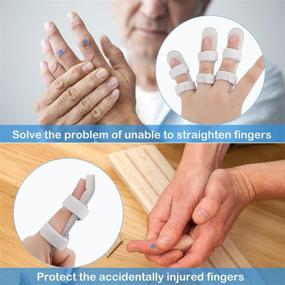 img 3 attached to 🔧 Metal Finger Splint with Soft Foam Inner Band - 10 Pieces Finger Support for Adults and Children, 3 Sizes (White)