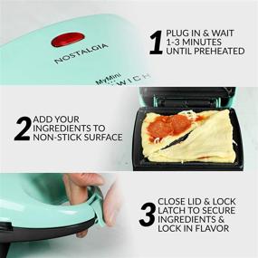img 1 attached to 🍕 Nostalgia MSAND5MG MyMini Personal Sandwich Maker: Perfect for Pizza Pockets, Quesadillas, Breakfast, Paninis & More! Mint Green Mini Delight