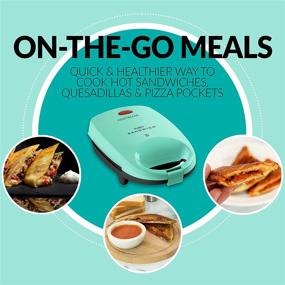 img 2 attached to 🍕 Nostalgia MSAND5MG MyMini Personal Sandwich Maker: Perfect for Pizza Pockets, Quesadillas, Breakfast, Paninis & More! Mint Green Mini Delight