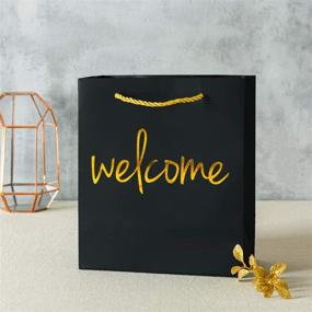 img 3 attached to 🖤 Crisky Elegant Black and Gold Wedding Favor Welcome Bags