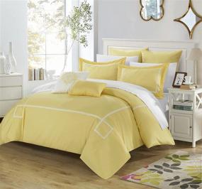 img 3 attached to King Size Yellow Embroidered Comforter Set - Chic Home Woodford 7-Piece Collection