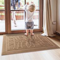 🚪 dexi indoor doormat: non-slip absorbent 20"x32" front door mat for entry, garage & patio - low profile machine washable door rug in beige логотип