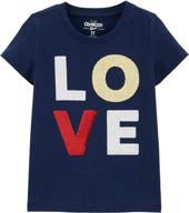 💫 sparkle into style with oshkosh b'gosh girls' sequin short sleeve t-shirt logo