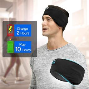 img 1 attached to 🎧 Stay Warm and Cozy with Bluetooth Fleece Ear Warmer Headband Headphones – Ideal for Men and Women, Outdoor Sports and Sleeping