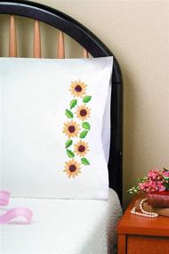 img 2 attached to Tobin Stamped Pillowcases, Sunflower Yo: Embroidery Kit for 20x30 inch Pillowcases