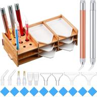 💎 ultimate diamond painting accessories kit: wooden tray organizer, led pens, glue clay, and more! logo