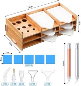 img 3 attached to 💎 Ultimate Diamond Painting Accessories Kit: Wooden Tray Organizer, LED Pens, Glue Clay, and more!