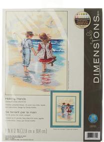 img 2 attached to 🧵 Holding Hands Counted Cross Stitch Kit by Dimensions, 14 Count Ivory Aida, 9'' x 12''