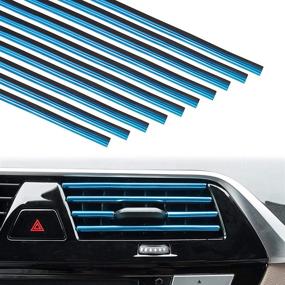 img 4 attached to 🚗 TOMALL Car Interior Moulding Strip: Enhance Your Auto Vent Style with 10pcs Flexible Insert Strips - Blue