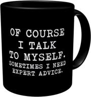 🤔 aviento black funny coffee mug: seeking expert advice from myself – 11 ounces of wit logo