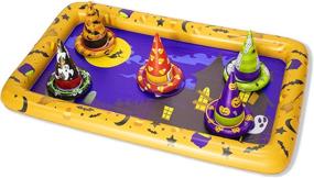img 3 attached to JOYIN Halloween Toss Games Set: Witch Hat Ring Toss Game with Inflatable Board, Hats & Rings