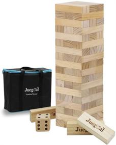 img 4 attached to 🎮 Experience Hours of Fun with Juegoal Pieces Tumble Toppling Stacking Set
