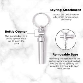 img 3 attached to 🍷 KeySmart CorkSmart - Dual Bottle Opener Keychain with Wine Corkscrew, Attachment Slot, and Stainless Steel Construction