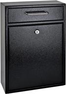 mail boss 7412 high security steel locking wall mounted mailbox - ultimate 📮 protection for offices with convenient comment and letter deposit - sleek black drop box logo