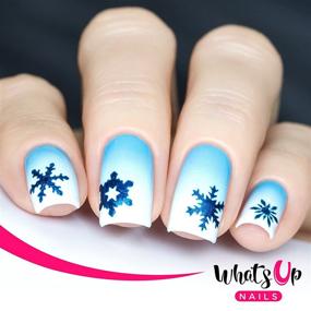 img 1 attached to 🎄 Christmas Nail Vinyl Stencils Set - 4 Pack (Wrapping Paper, Holly, Knit Your Own Sweater, Silver Jolly Snowflake) by Whats Up Nails for Trendy Nail Art Designs