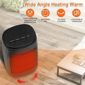 img 3 attached to Compact Electric Space Heater: 1500W Remote Control Indoor Portable Heater with 3 Heat Modes and Safety Features