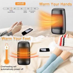 img 1 attached to Compact Electric Space Heater: 1500W Remote Control Indoor Portable Heater with 3 Heat Modes and Safety Features