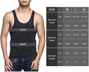 img 2 attached to 💪 Odoland Men's Body Shaper Slimming Shirt Tummy Vest - Thermal Compression Base Layer for Slimming Muscles - Tank Top Shapewear