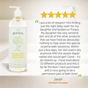 img 3 attached to 👶 Puracy Sulfate-Free Natural Baby Shampoo & Body Wash - Best Bubble Bath for Children of All Ages - Gentle, Tear-Free, Hypoallergenic - 16 ounce Bottle, Developed By Doctors