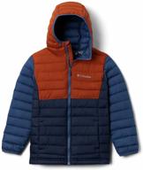 columbia powder hooded winter repellent boys' clothing in jackets & coats logo