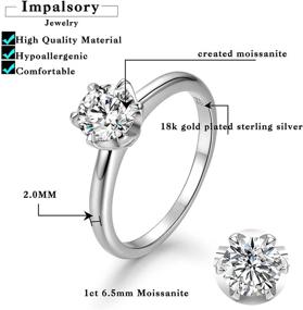 img 2 attached to Moissanite Brilliant Solitare Engagement Sterling