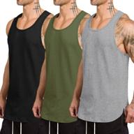 💪 coofandy men's 3 pack quick dry workout tank top - gym muscle tee for fitness, bodybuilding, and sleeveless t-shirt логотип