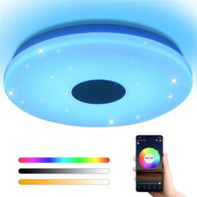 img 4 attached to OFFDARKS Flush Mount Smart LED Ceiling Light: WiFi Enabled, Alexa & Google Assistant Compatible, 28W Dimmable RGB Color Temperature - Perfect for Bedroom, Bathroom, Living Room