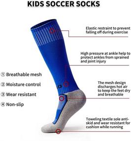 img 1 attached to High-Quality 5 Pairs Kids Soccer Socks - Long Knee Athletic Football Socks (4-13 Years) in Trendy Color Mess