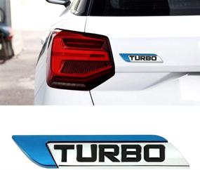 img 2 attached to 🏎️ Декоративная эмблема автомобиля DSYCAR Turbo 3D Metal | Дисплей автомобиля с турбонаддувом | Водонепроницаемая и не выцветающая | Синяя | Самоклеящаяся лента 3M