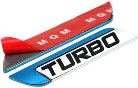 img 1 attached to 🏎️ DSYCAR Turbo Car Emblem 3D Metal | Auto Turbocharged Drive Display | Waterproof & Never Fade | Blue | 3M Self Adhesive