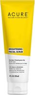 acure brightening facial scrub: 100% vegan formula for a radiant look, sea kelp & french green clay infused - softens, detoxifies and cleanses! suitable for all skin types, 4 fl oz (packaging may vary) logo