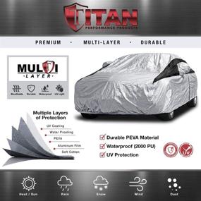 img 2 attached to 🚗 Premium Multi-Layer PEVA Car Cover: Waterproof and UV Protective (200 Inches) for Camry, Mustang, Accord and More - with Protective Lining, Zippered Opening, Tie-Down Straps