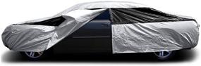 img 3 attached to 🚗 Premium Multi-Layer PEVA Car Cover: Waterproof and UV Protective (200 Inches) for Camry, Mustang, Accord and More - with Protective Lining, Zippered Opening, Tie-Down Straps