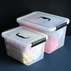 img 2 attached to 📦 Wekioger Plastic Storage Bins for Versatile Uses/Clear Latching Box (12 Quart, 6 Quart, 3.5 Quart)