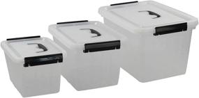 img 4 attached to 📦 Wekioger Plastic Storage Bins for Versatile Uses/Clear Latching Box (12 Quart, 6 Quart, 3.5 Quart)