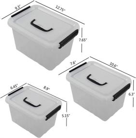 img 3 attached to 📦 Wekioger Plastic Storage Bins for Versatile Uses/Clear Latching Box (12 Quart, 6 Quart, 3.5 Quart)