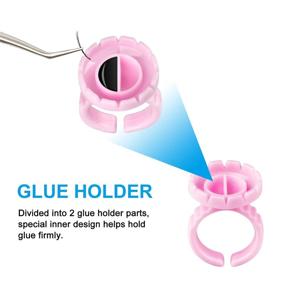 img 1 attached to 👉 INFILILA Glue Rings: 100PCS Disposable Pink Rings for Smart Lash Extensions | Volume Lash Fan & Blossom Glue Cups | Fanning Ring Holder | Organizing Tools and Supplies